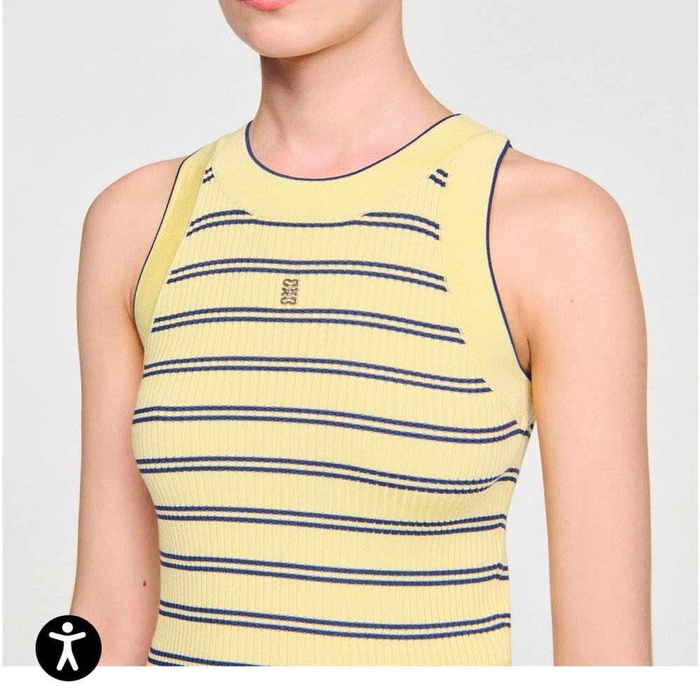 Sandro Striped Knit Vest Top